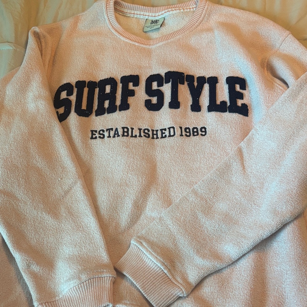Surf Style Men's Light Pink Crewneck Sweater